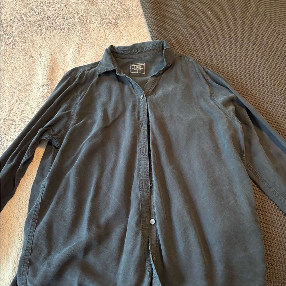 Abercrombie & Fitch Navy Blue Lightweight Shirt Jacket